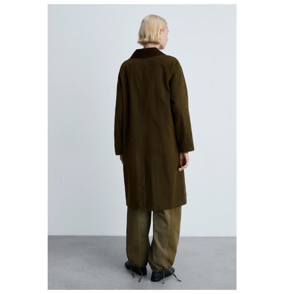 Mango Long Corduroy Collar Barn Jacket Size US/Large - Picture 3 of 16